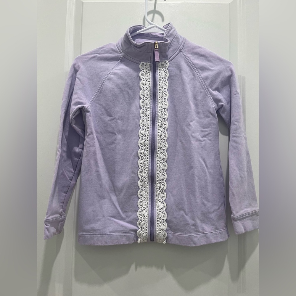Lilly Pulitzer Light Purple/Lavender Zip Up Top/Sweatshirt - Size XL (12-14)